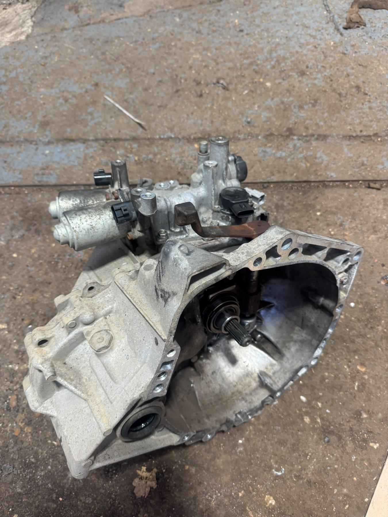 Gearbox casing with its selector mechanism visible